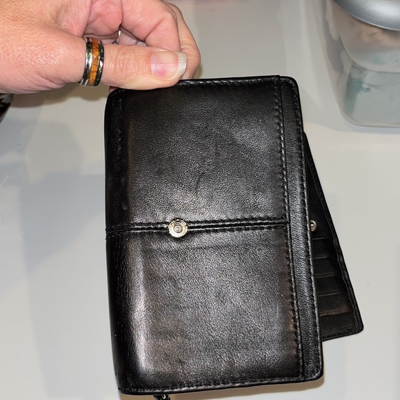 Coach Clutch Style Black Soft Leather Wallet w/Blue Fabric Inside ALMOST NEW - Picture 14 of 16